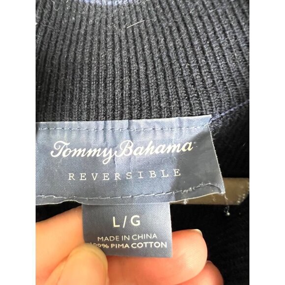 Tommy Bahama reversible blue sweater men’s size‎ large - Picture 5 of 8